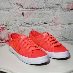Keds Women's Kickstart Striped Mesh Sneaker in Coral NIB